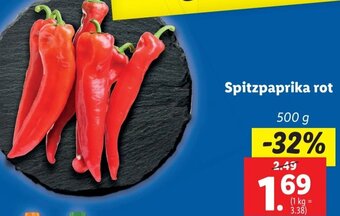 Lidl Spitzpaprika rot 500 g Angebot