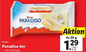 Lidl Kinder Paradiso 4er 4x 29 g Angebot