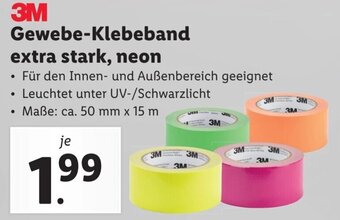 Lidl 3M Gewebe-Klebeband extra stark, neon Angebot