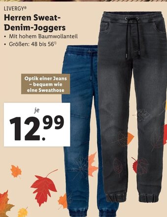 Lidl LIVERGY Herren Sweat-Denim-Joggers Angebot