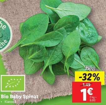 Lidl Bio Baby Spinat 125 g Angebot