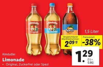Lidl Almdudler Limonade 1,5 Liter Angebot
