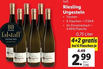 Lidl Toifl Riesling Urgestein 0,75 Liter Angebot
