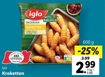 Lidl Iglo Kroketten 600 g Angebot