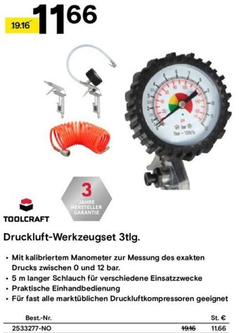 Conrad TOOLCRAFT Druckluft-Werkzeugset 3tlg. Angebot