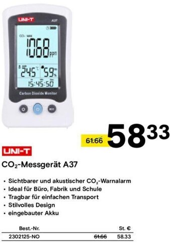 Conrad UNI-T CO₂-Messgerät A37 Angebot