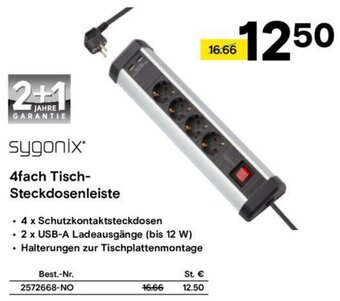 Conrad sygonix 4fach Tisch- Steckdosenleiste Angebot