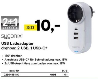 Conrad sygonix USB Ladeadapter drehbar, 2 USB, 1 USB-C Angebot