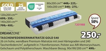 JYSK TASCHENFEDERKERNMATRATZE GOLD S40 Angebot