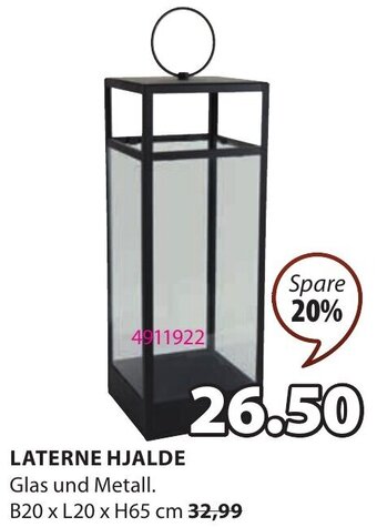 JYSK LATERNE HJALDE Glas und Metall. Angebot