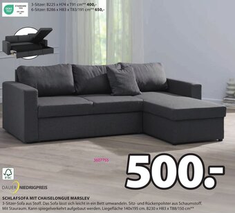 JYSK SCHLAFSOFA MIT CHAISELONGUE MARSLEV Angebot
