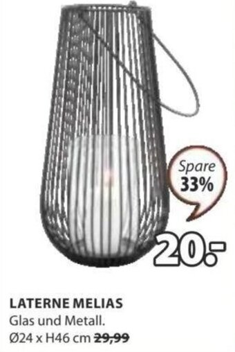 JYSK LATERNE MELIAS Glas und Metall. Angebot