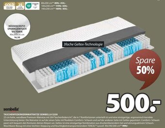 JYSK TASCHENFEDERKERNMATRATZE SEMBELLA S250 Angebot