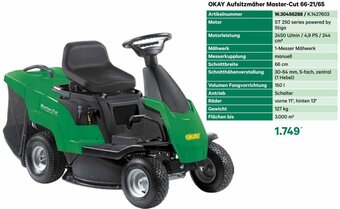 BayWa OKAY Aufsitzmäher Master-Cut 66-21/65 Angebot