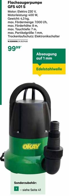 BayWa Flachsaugerpumpe GFS 401 S Angebot