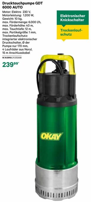 BayWa Drucktauchpumpe GDT 6000 AUTO Angebot