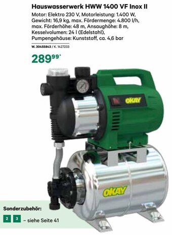 BayWa Hauswasserwerk HWW 1400 VF Inox II Angebot