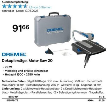 Conrad DREMEL Dekupiersäge, Moto-Saw 20 Angebot