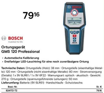Conrad BOSCH Ortungsgerät GMS 120 Professional Angebot