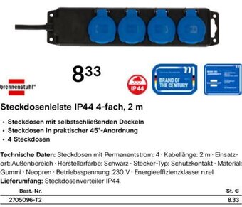Conrad Steckdosenleiste IP44 4-fach, 2 m Angebot