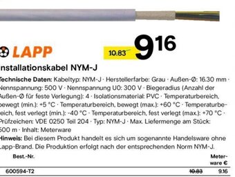 Conrad LAPP Installationskabel NYM-J Angebot