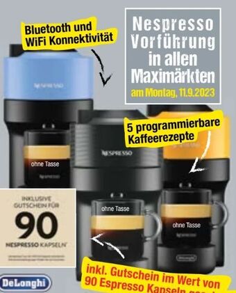 Maximarkt Nespresso vertuo pop Angebot