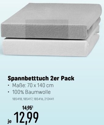 Smyths Toys Spannbetttuch 2er Pack Maße: 70 x 140 cm Angebot