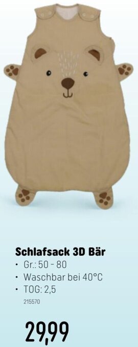 Smyths Toys Schlafsack 3D Bär Angebot