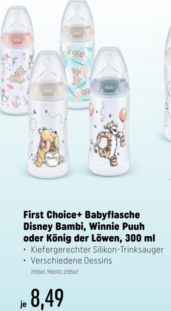 Smyths Toys First Choice+ Babyflasche Disney Bambi, Winnie Puuh  oder König der Löwen, 300 ml Angebot