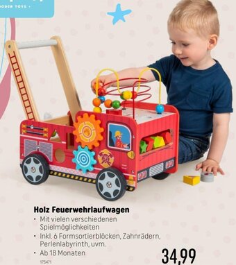Smyths Toys Holz Feuerwehrlaufwagen Angebot