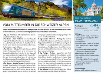 Gruber Reisen BUS-/BAHNREISE VOM MITTELMEER IN DIE SCHWEIZER ALPEN Angebot