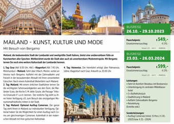Gruber Reisen MAILAND - KUNST, KULTUR UND MODE BUSREISE Angebot