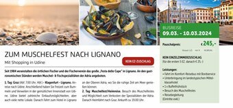 Gruber Reisen ZUM MUSCHELFEST NACH LIGNANO BUSREISE Angebot
