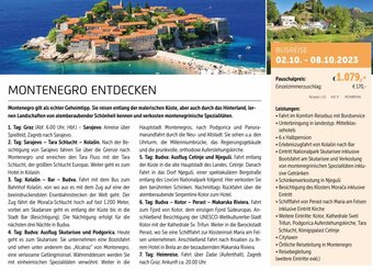 Gruber Reisen MONTENEGRO ENTDECKEN BUSREISE Angebot