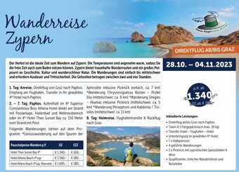 Gruber Reisen Wanderreise Zypern Angebot