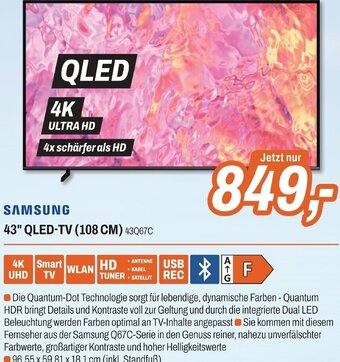 ETech 43" QLED-TV (108 CM) 43067C SAMSUNG Angebot
