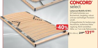 Matratzen Concord CONCORD Lattenrost Multifix 42 NV 90 x 200 cm Angebot