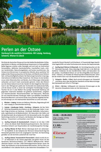 Bacher Reisen Perlen an der Ostsee Angebot