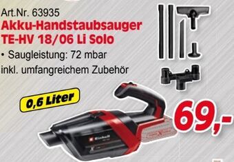 Zgonc Akku-handstaubsauger te-hv 18/06 li solo Angebot