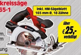 Zgonc Akku-handkreissäge te-cs 18-165 li solo Angebot