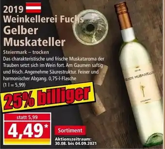 Norma Weinkellerei Fuchs Gelber Muskateller Angebot