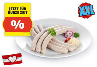 Hofer Genuss 100% aus österreich xxl schweinsbratwürstel, 1 kg Angebot