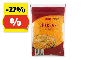 Hofer Milfina cheddar gerieben, 250 g Angebot