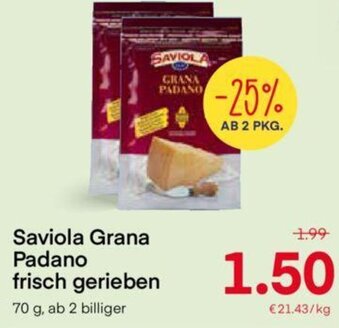 Saviola Grana Padano Frisch Gerieben 70g