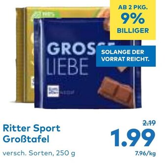 T&G Ritter Sport Großtafel 250 g Angebot