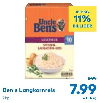 T&G Ben's Langkornreis 2kg Angebot