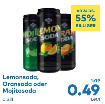 T&G Lemonsoda, Oransoda oder Mojitosoda 0.33L Angebot