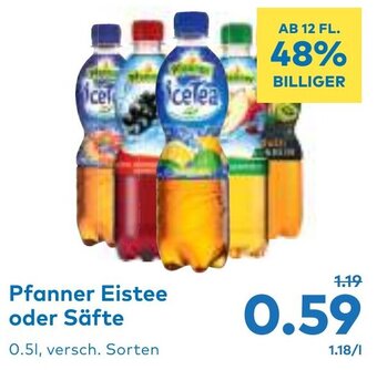 T&G Pfanner Eistee oder Säfte 0.5L Angebot