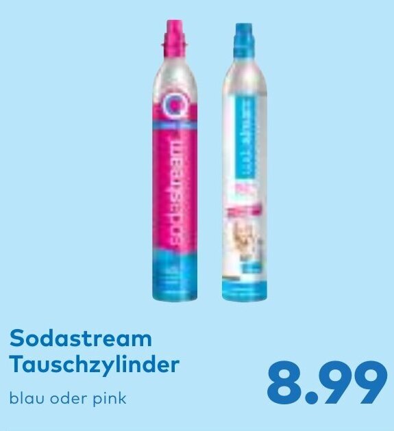 Sodastream Tauschzylinder blau oder pink Angebot bei T&G