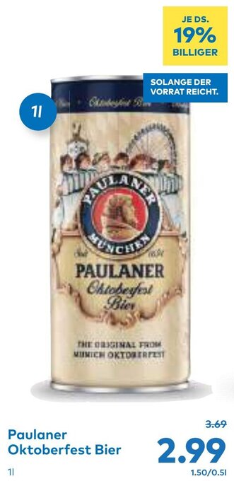 T&G Paulaner Oktoberfest Bier 1L Angebot